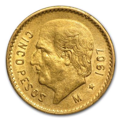 Goldmünze 5 Peso Mexico Hidalgo